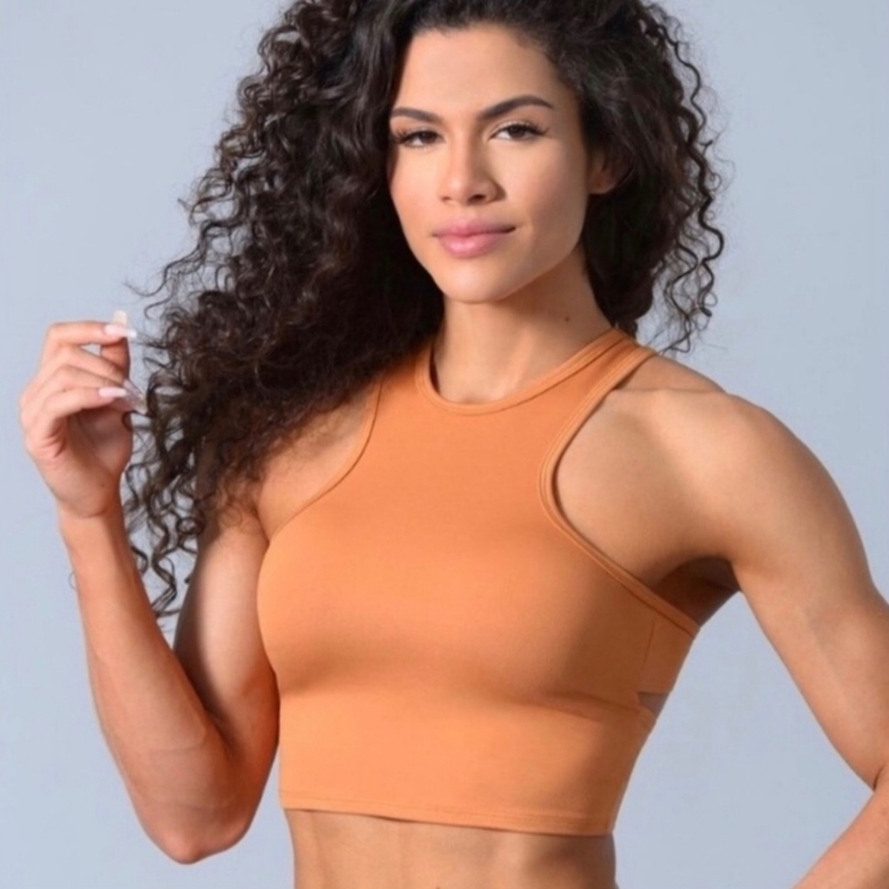 Bombshell Sportswear High Neck Cut Out Tank Top
